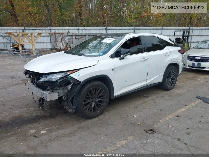 2017 LEXUS RX VIN 2T2BZMCA1HC066922 — фото 2