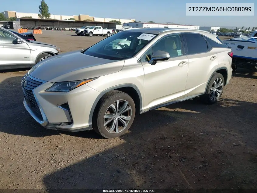 2017 LEXUS RX VIN 2T2ZZMCA6HC080099 — фото 2