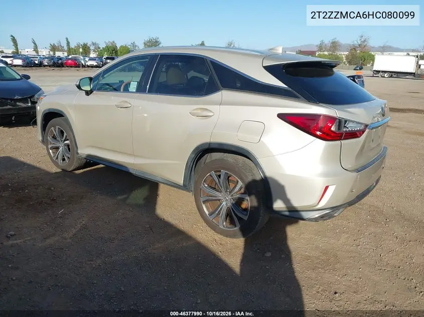 2017 LEXUS RX VIN 2T2ZZMCA6HC080099 — фото 3