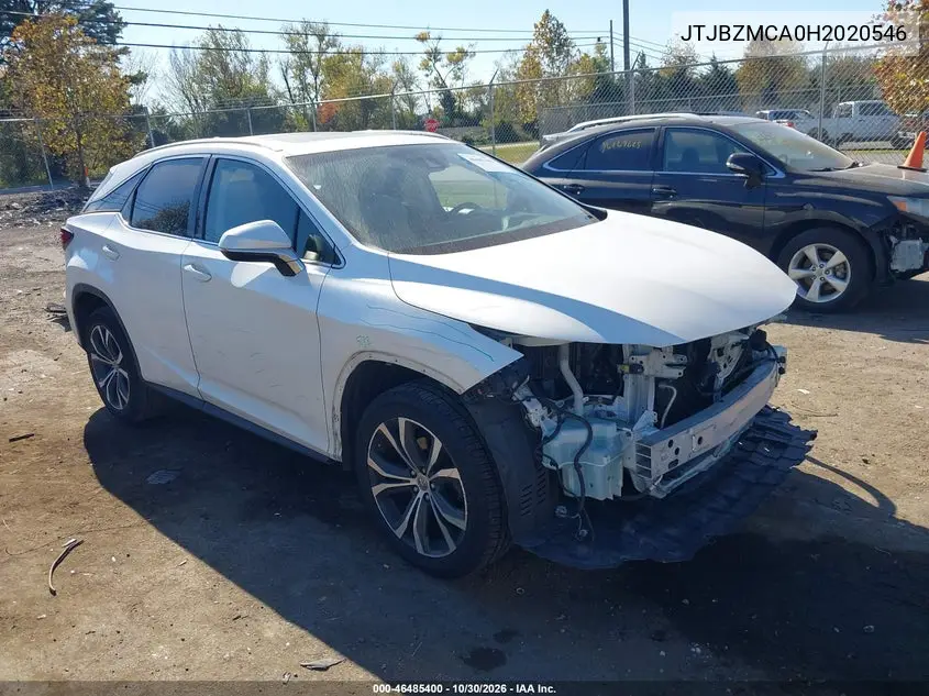 LEXUS RX 2017, VIN JTJBZMCA0H2020546