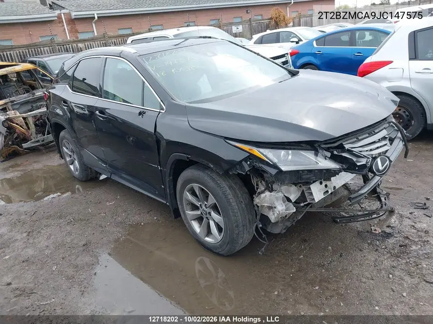 LEXUS RX 2018, VIN 2T2BZMCA9JC147575