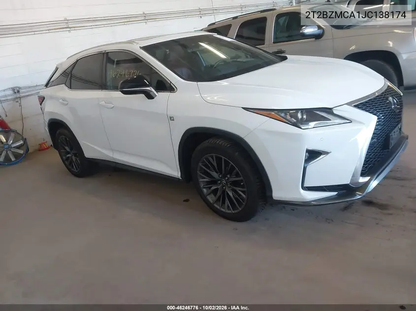 LEXUS RX 2018, VIN 2T2BZMCA1JC138174