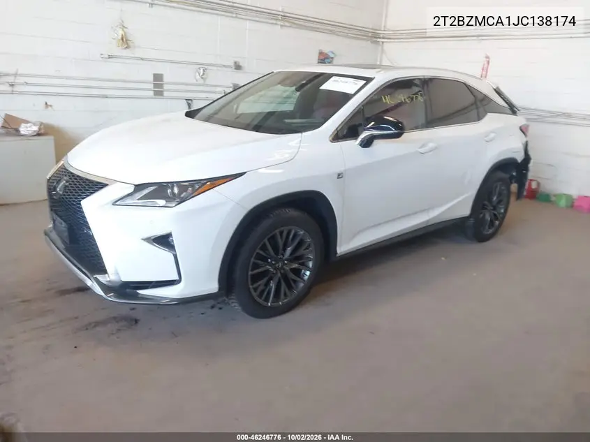 2018 LEXUS RX VIN 2T2BZMCA1JC138174 — фото 2
