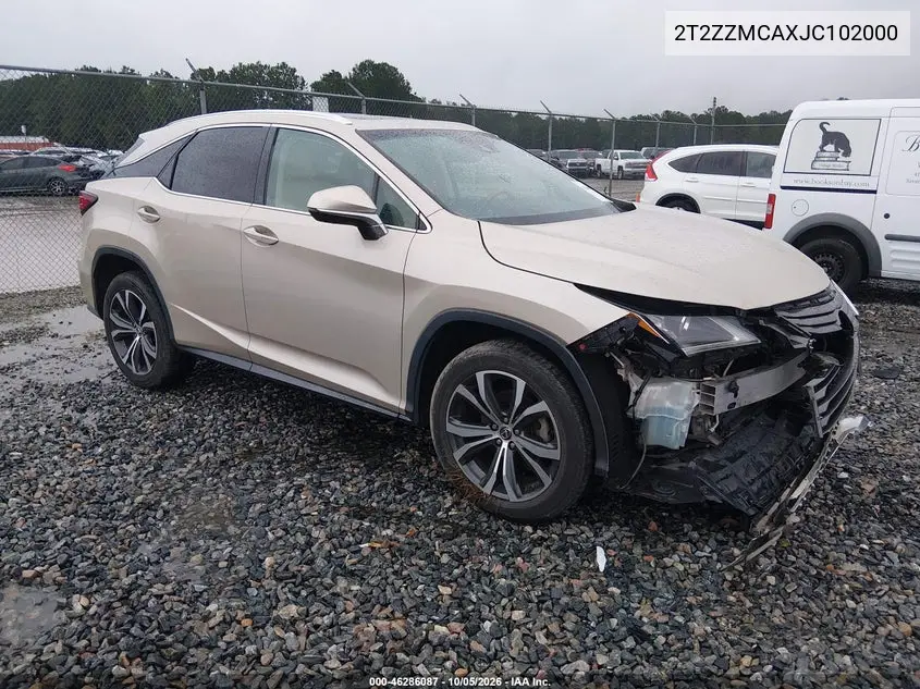LEXUS RX 2018, VIN 2T2ZZMCAXJC102000