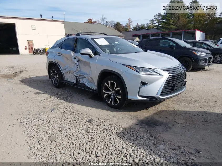 LEXUS RX 2019, VIN 2T2BZMCA5KC175438