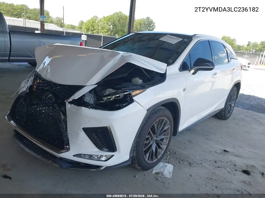 2020 LEXUS RX VIN 2T2YZMDA3LC236182 — фото 2