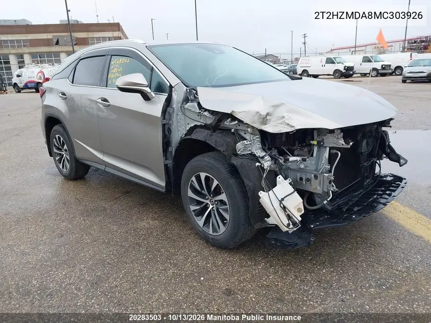 LEXUS RX 2021, VIN 2T2HZMDA8MC303926