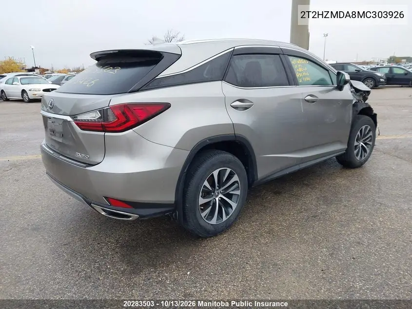 2021 LEXUS RX VIN 2T2HZMDA8MC303926 — фото 4