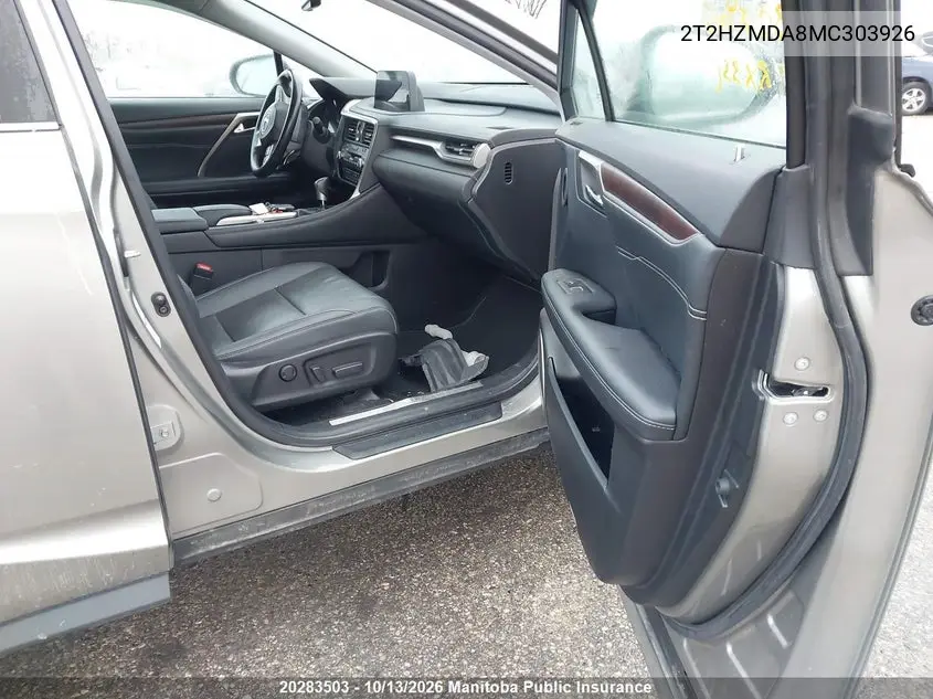 2021 LEXUS RX VIN 2T2HZMDA8MC303926 — фото 5