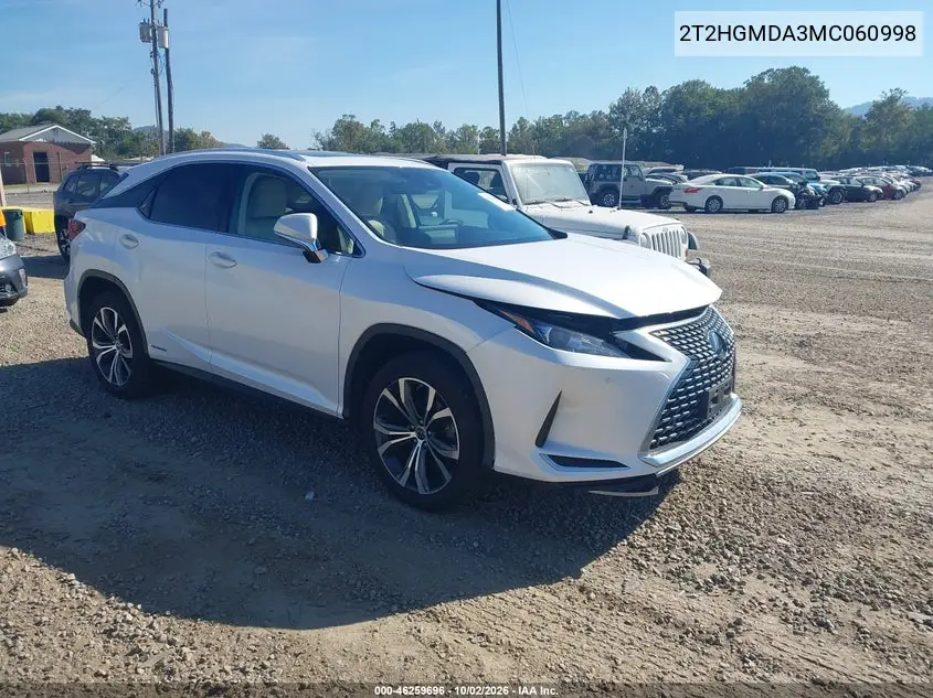 LEXUS RX 2021, VIN 2T2HGMDA3MC060998