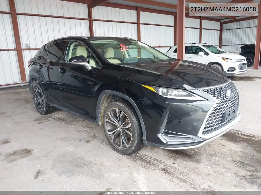 LEXUS RX 2021, VIN 2T2HZMAA4MC216058