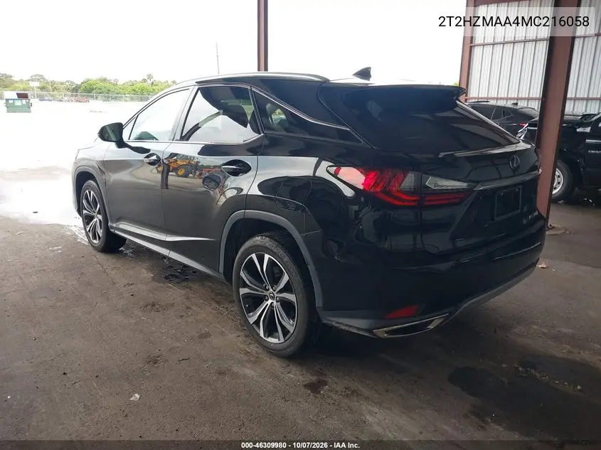 2021 LEXUS RX VIN 2T2HZMAA4MC216058 — фото 3