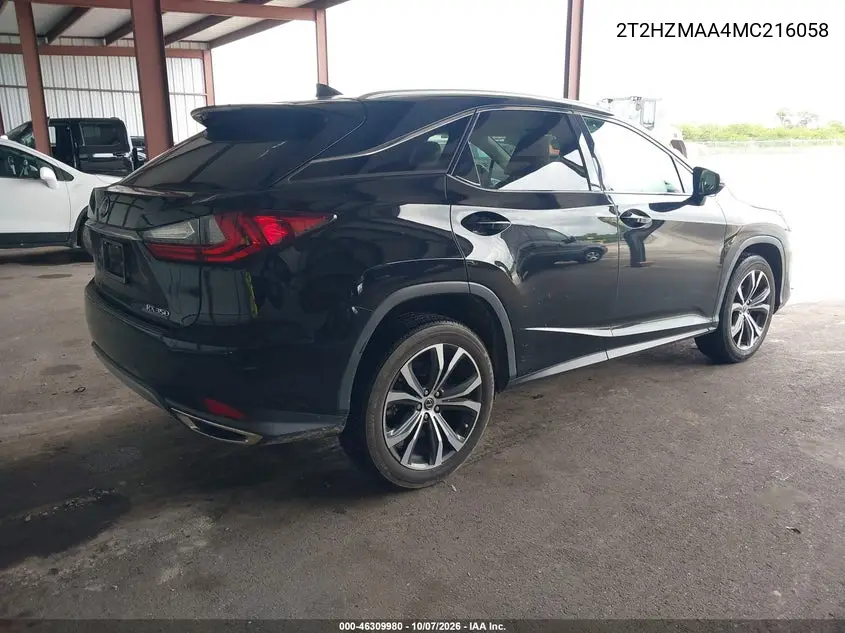 2021 LEXUS RX VIN 2T2HZMAA4MC216058 — фото 4