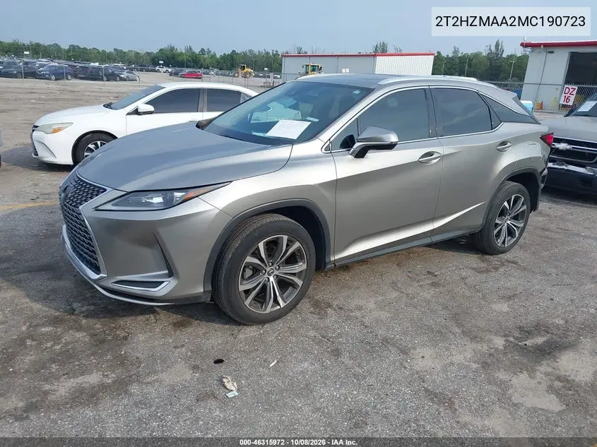 2021 LEXUS RX VIN 2T2HZMAA2MC190723 — фото 2