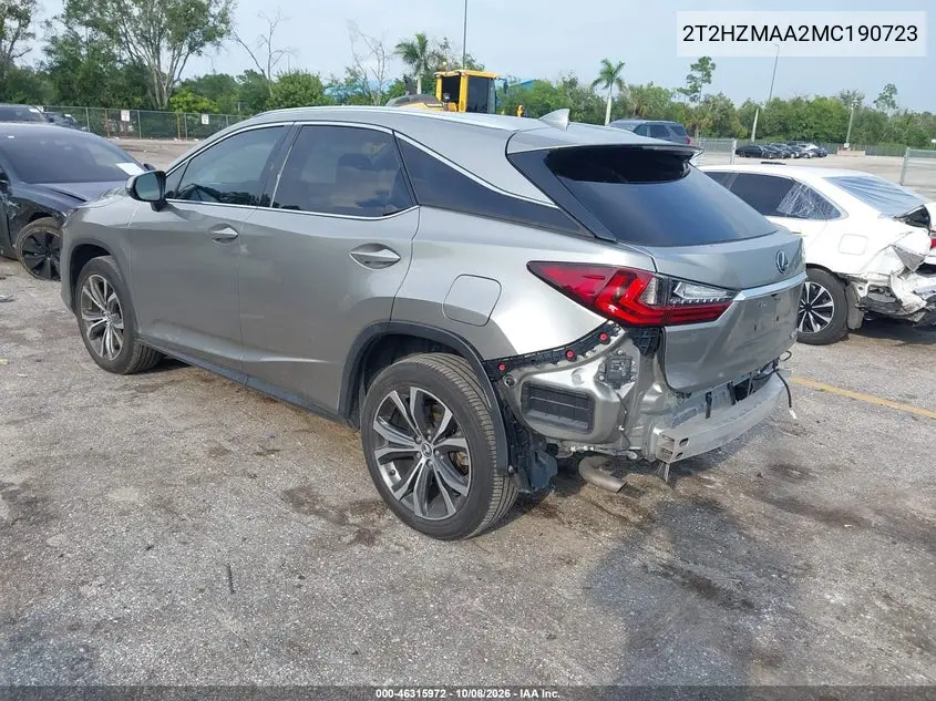 2021 LEXUS RX VIN 2T2HZMAA2MC190723 — фото 3