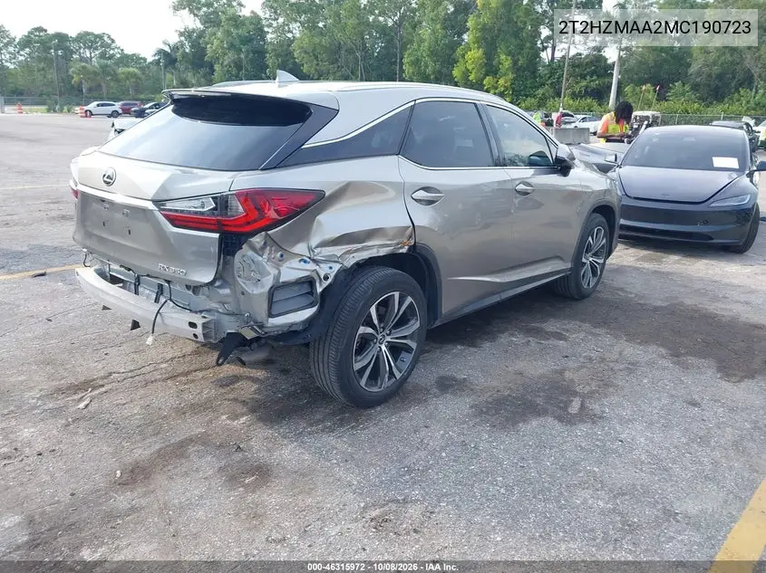 2021 LEXUS RX VIN 2T2HZMAA2MC190723 — фото 4