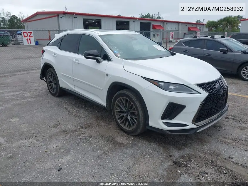 LEXUS RX 2021, VIN 2T2YZMDA7MC258932