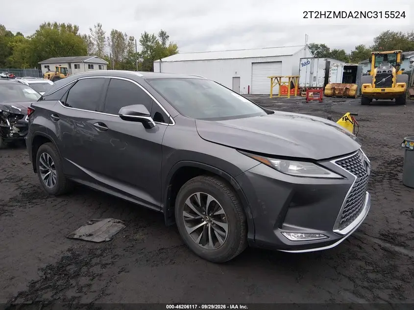 LEXUS RX 2022, VIN 2T2HZMDA2NC315524