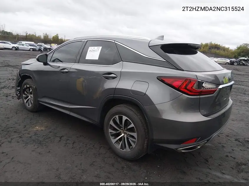 2022 LEXUS RX VIN 2T2HZMDA2NC315524 — фото 3