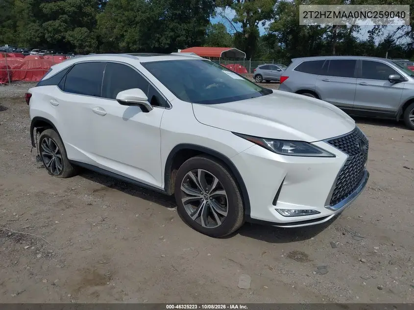 LEXUS RX 2022, VIN 2T2HZMAA0NC259040