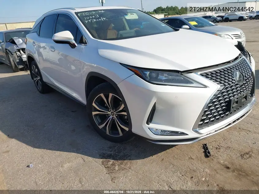 LEXUS RX 2022, VIN 2T2HZMAA4NC244542