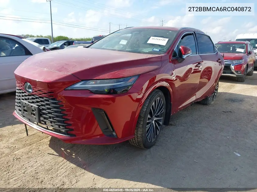 2024 LEXUS RX VIN 2T2BBMCA6RC040872 — фото 2