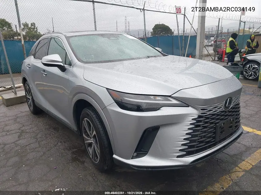 LEXUS RX 2024, VIN 2T2BAMBA2RC034149