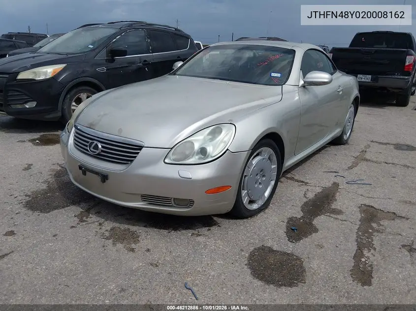2002 LEXUS SC VIN JTHFN48Y020008162 — фото 2