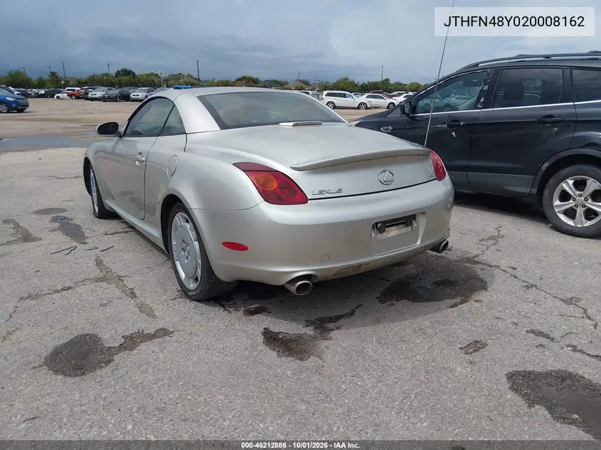 2002 LEXUS SC VIN JTHFN48Y020008162 — фото 3