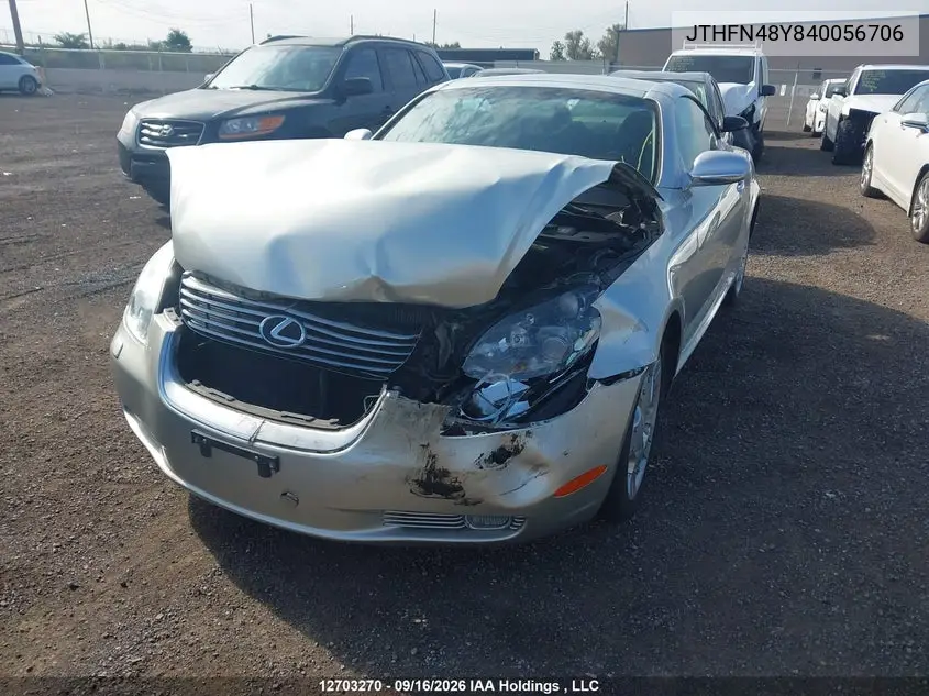2004 LEXUS SC VIN JTHFN48Y840056706 — фото 2