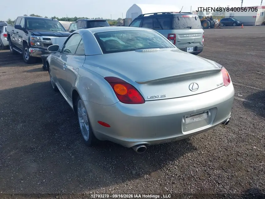 2004 LEXUS SC VIN JTHFN48Y840056706 — фото 3