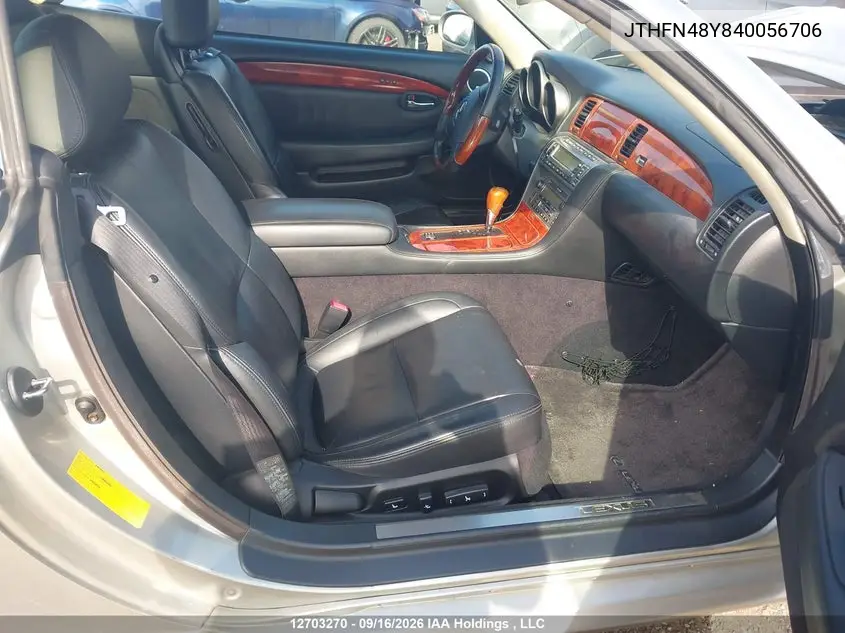 2004 LEXUS SC VIN JTHFN48Y840056706 — фото 5
