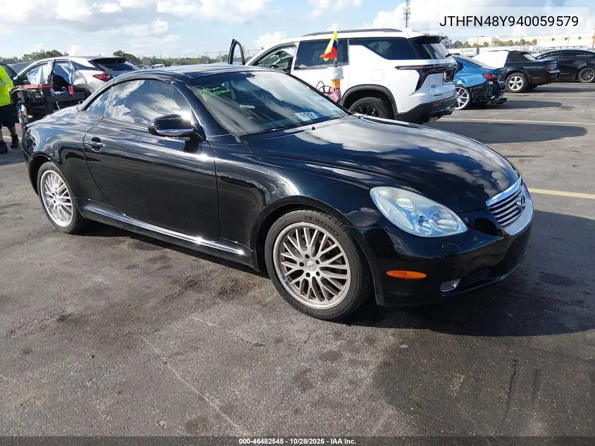 LEXUS SC 2004, VIN JTHFN48Y940059579