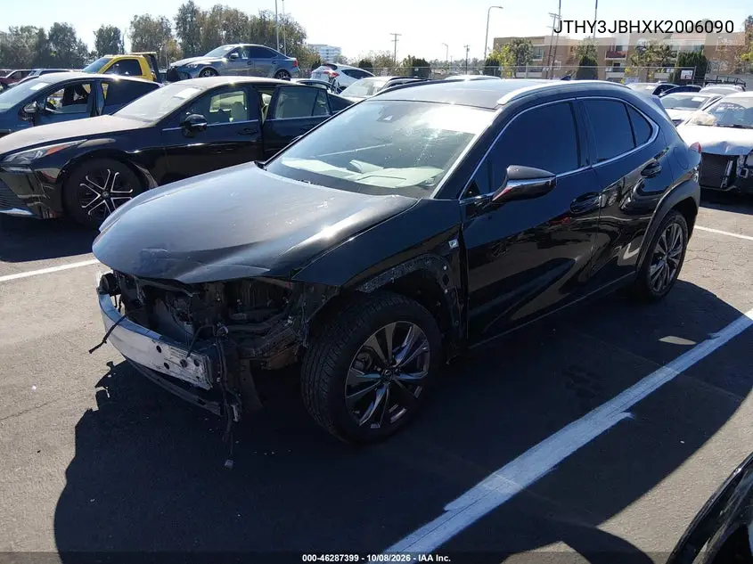 2019 LEXUS UX VIN JTHY3JBHXK2006090 — фото 2