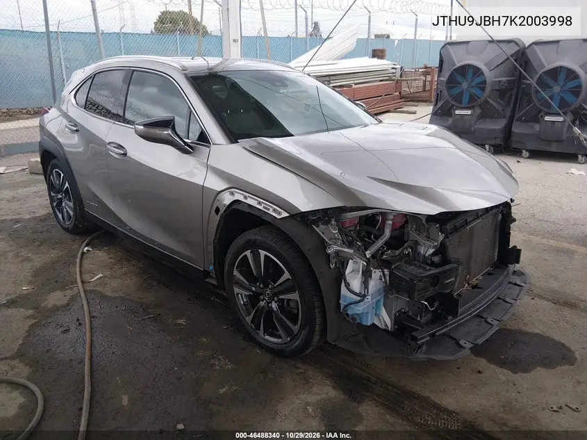 LEXUS UX 2019, VIN JTHU9JBH7K2003998