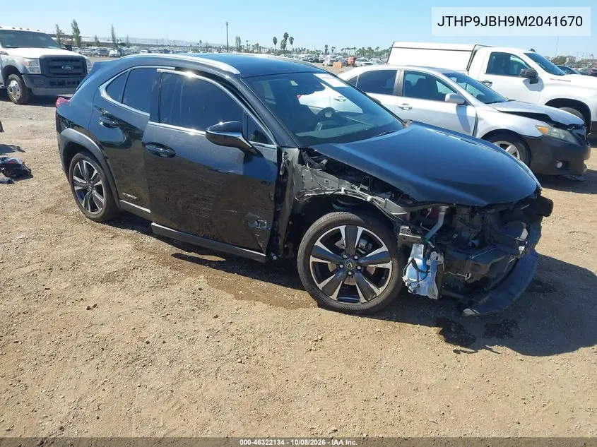 LEXUS UX 2021, VIN JTHP9JBH9M2041670