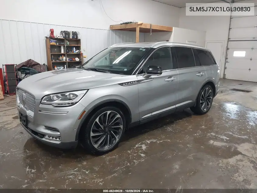 2020 LINCOLN AVIATOR VIN 5LM5J7XC1LGL30830 — фото 2