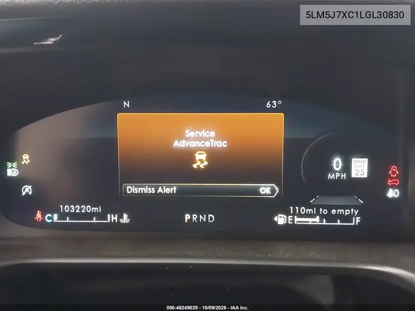 2020 LINCOLN AVIATOR VIN 5LM5J7XC1LGL30830 — фото 7