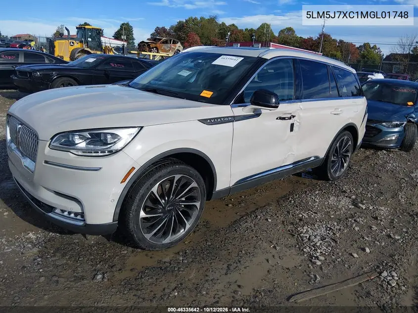 2021 LINCOLN AVIATOR VIN 5LM5J7XC1MGL01748 — фото 2