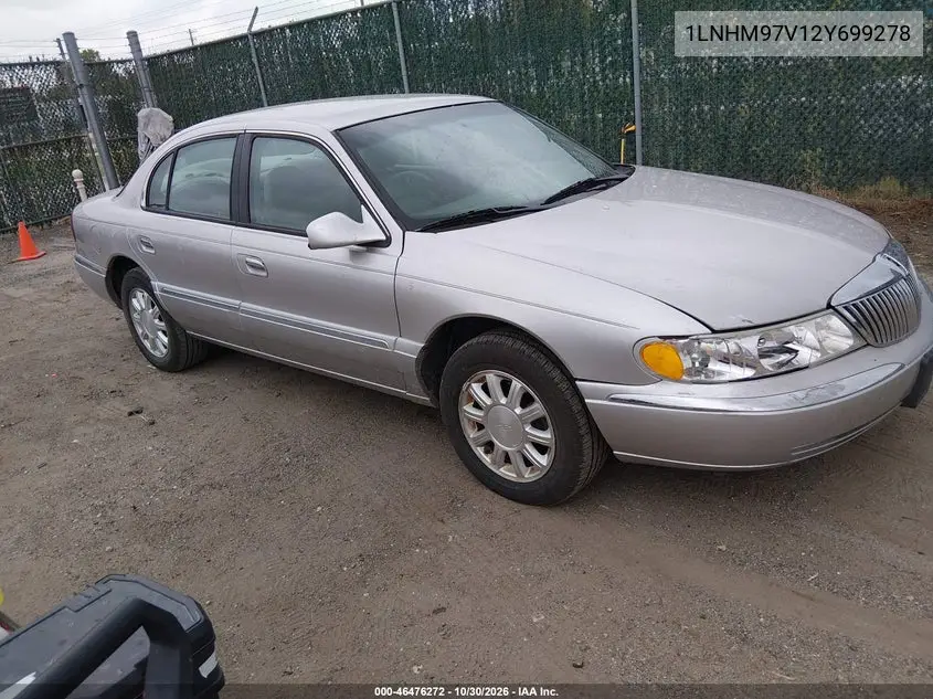 LINCOLN CONTINENTAL 2002, VIN 1LNHM97V12Y699278