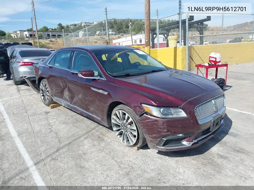 LINCOLN CONTINENTAL 2017, VIN 1LN6L9RP9H5612701