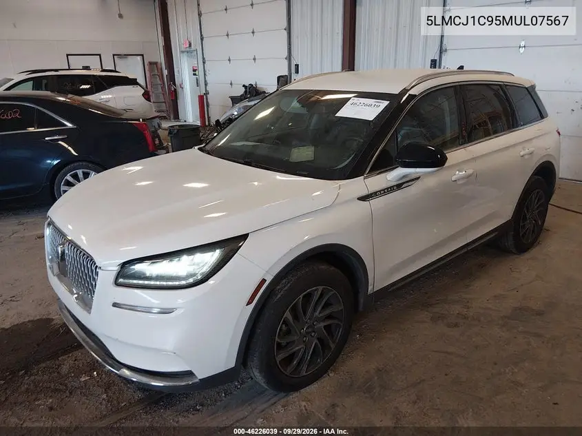 2021 LINCOLN CORSAIR VIN 5LMCJ1C95MUL07567 — фото 2