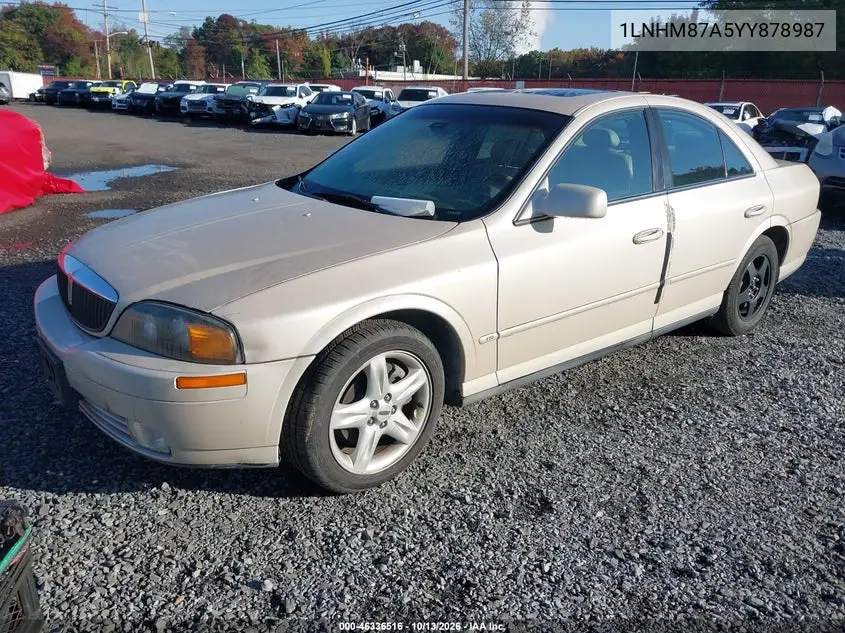 2000 LINCOLN LS VIN 1LNHM87A5YY878987 — фото 2