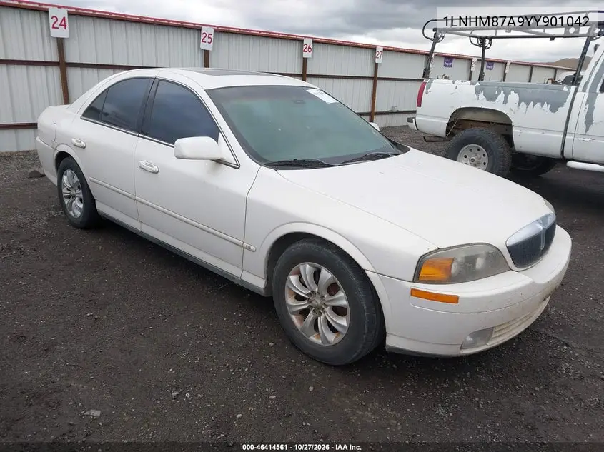 LINCOLN LS 2000, VIN 1LNHM87A9YY901042