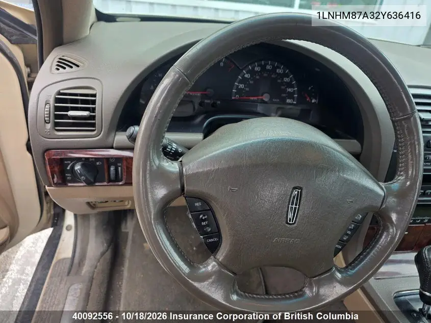 LINCOLN LS 2002, VIN 1LNHM87A32Y636416