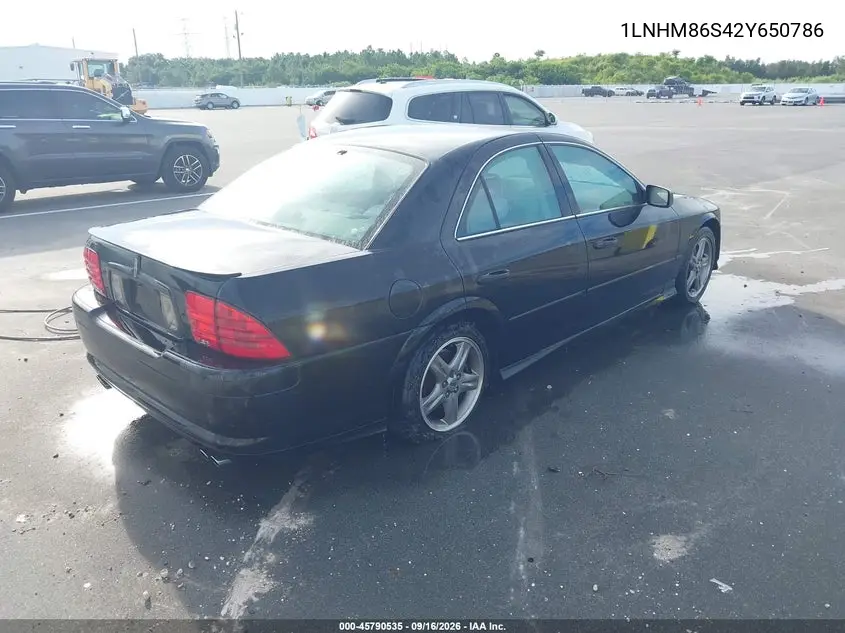 2002 LINCOLN LS VIN 1LNHM86S42Y650786 — фото 4
