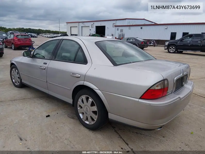 2003 LINCOLN LS VIN 1LNHM87A43Y673699 — фото 3