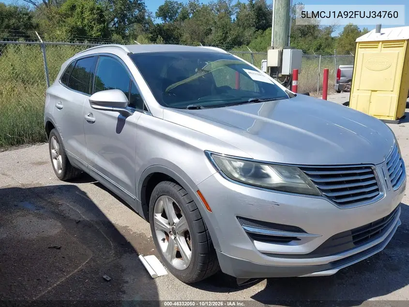LINCOLN MKC 2015, VIN 5LMCJ1A92FUJ34760