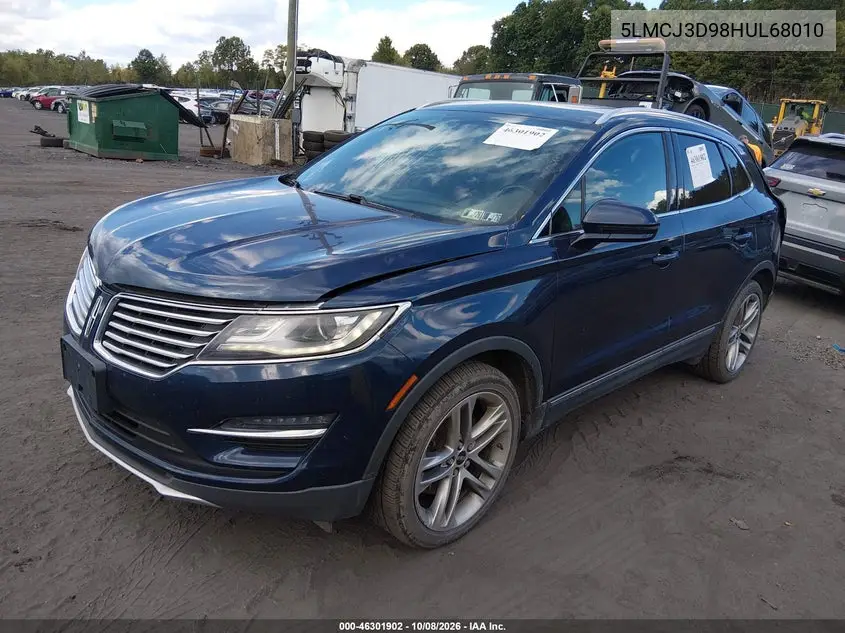 2017 LINCOLN MKC VIN 5LMCJ3D98HUL68010 — фото 2