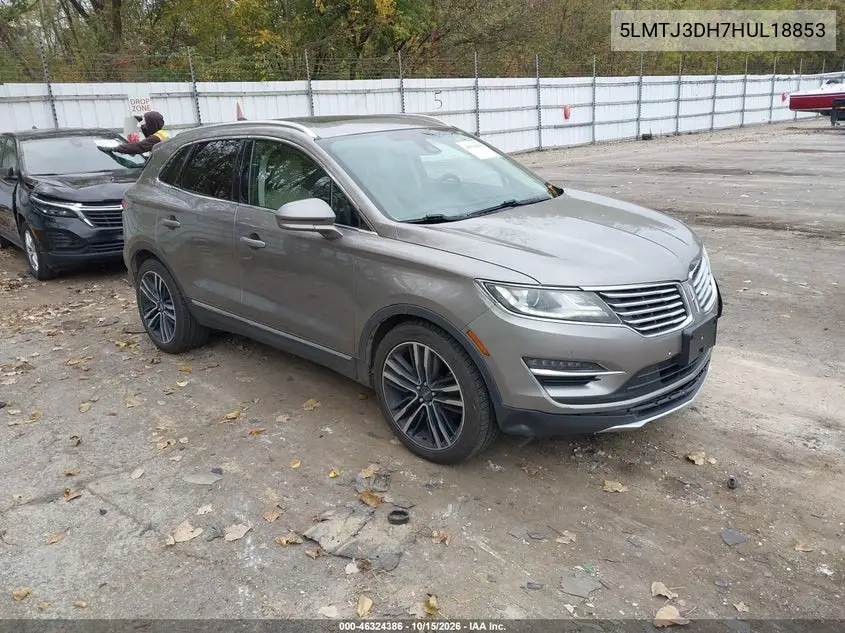 LINCOLN MKC 2017, VIN 5LMTJ3DH7HUL18853